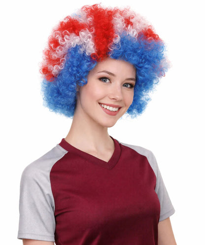 Iceland Flag Sport Afro Multicolor Wig