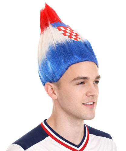 Croatia Flag Troll Multicolor Wig