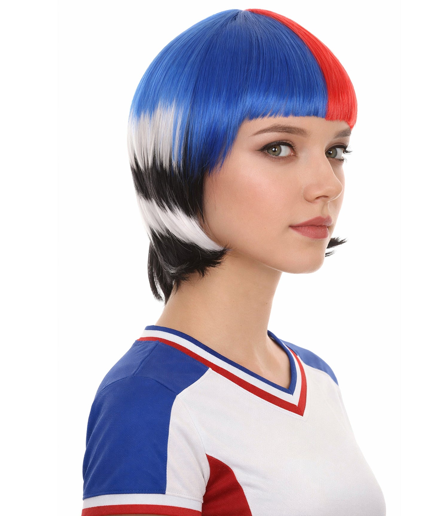 South Korean Flag Bob Multicolor Wig