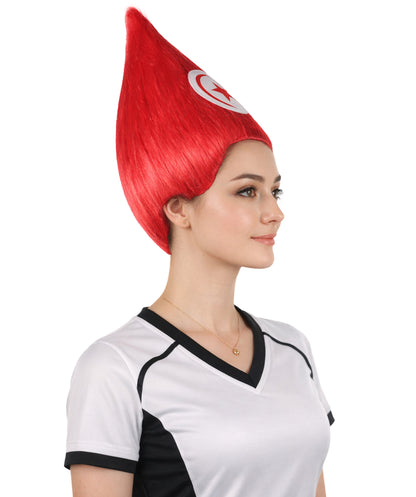 Tunisia Flag Troll Red and White Wig