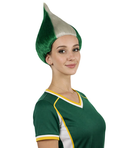 Nigeria Flag Sport Troll Green & White Wig