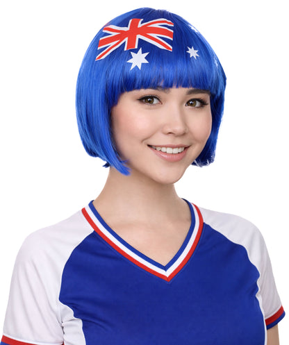 Australia Flag Bob Multicolor Wig