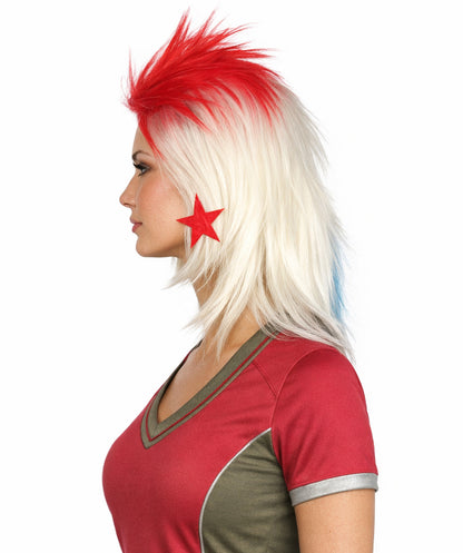 Panama Flag 80's Mullet Multicolor Wig