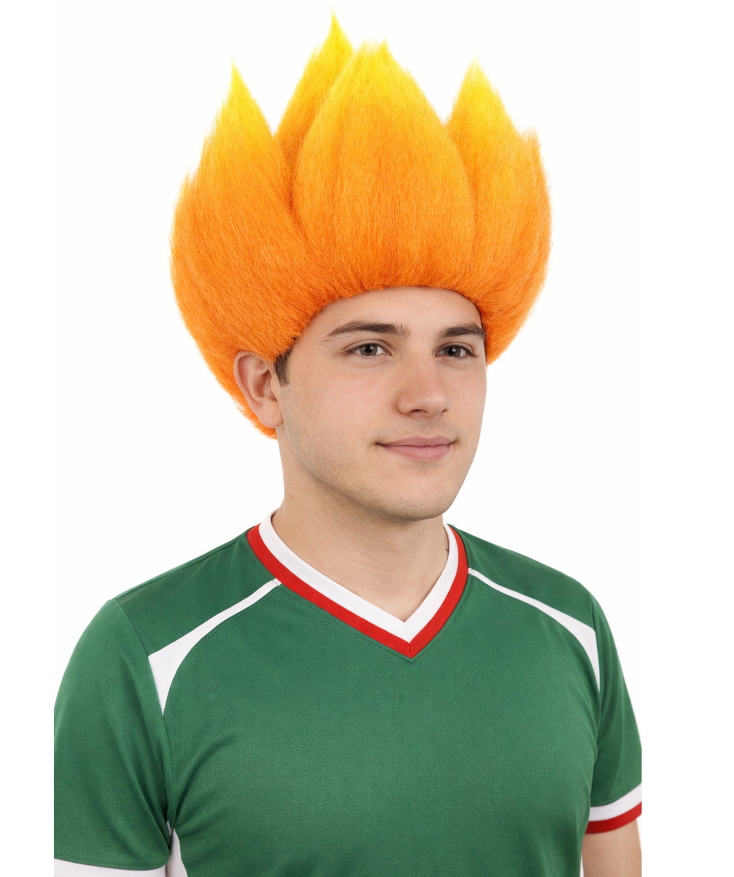 Red and Orange Flame Spiky Long Wig |