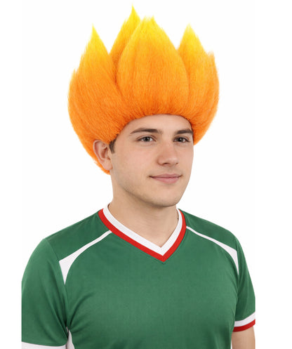 Red and Orange Flame Spiky Long Wig |