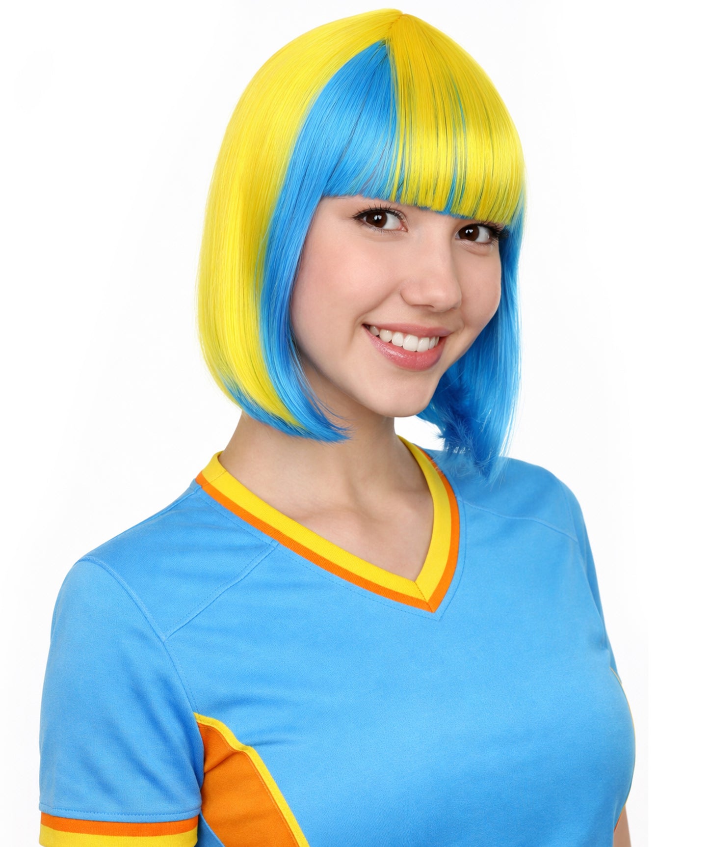 Sweden Flag Bob Multicolor Wig