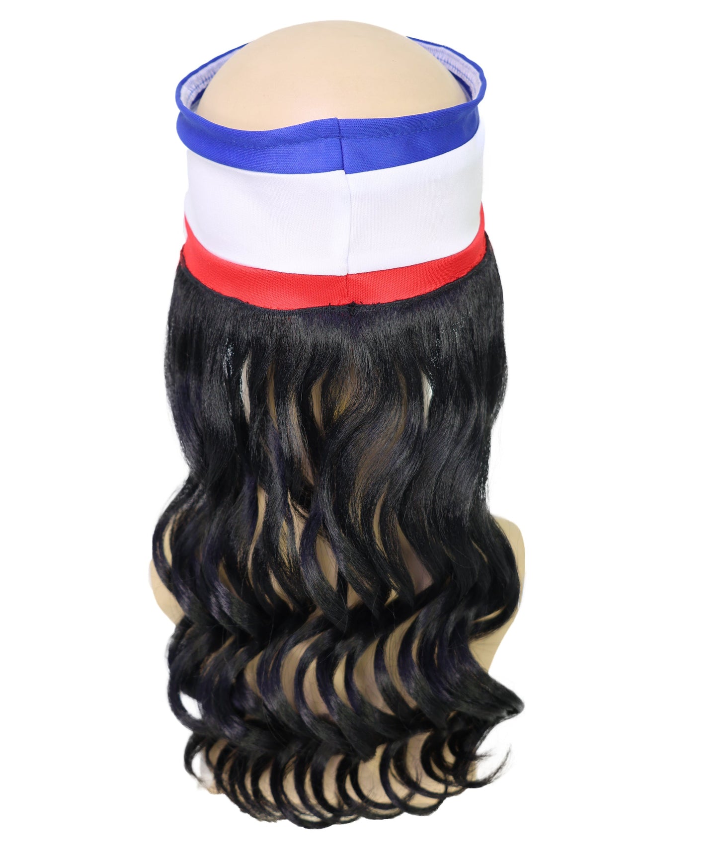 USA Flag Mullet Headband Wig for Men | Red White Blue Hair with Built-In Stretch Band | Funny Costume Accessory for Parties, BBQs, Tailgates