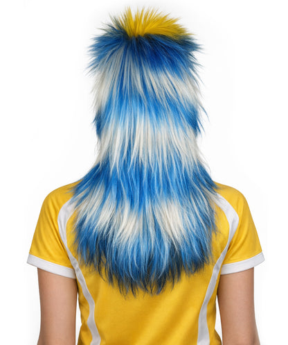 Uruguay Flag 80's Mullet Multicolor Wig