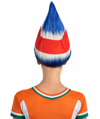 Costa Rica Flag Troll Multicolor Wig