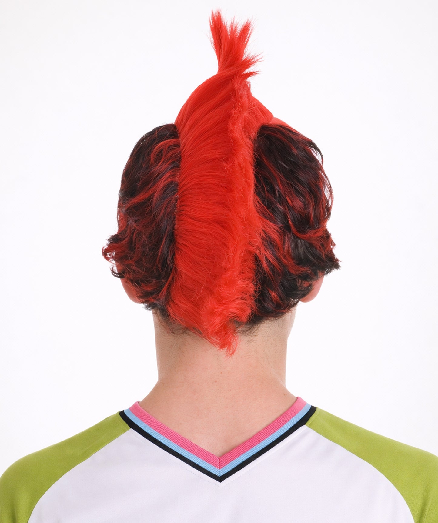 Albania Flag Mohawk Red and Black Wig