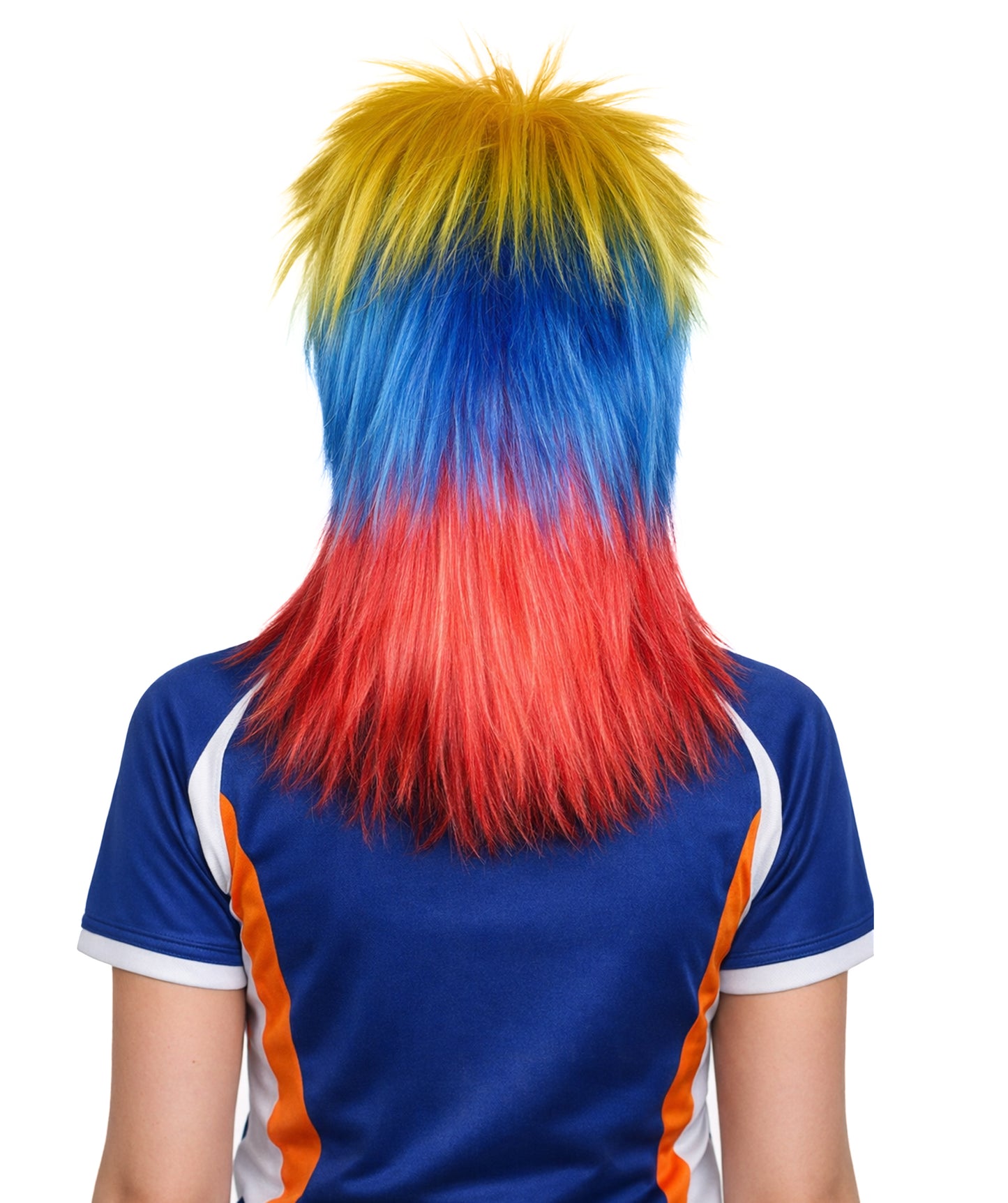 Colombia Flag 80's Mullet Multicolor Wig