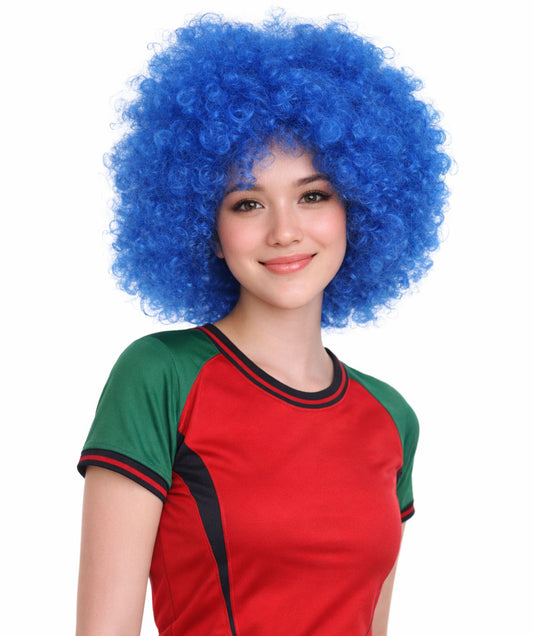 Short Afro Clown Unisex Wig | Fancy Halloween Wig Premium Breathable Capless Cap | Multicolor Options
