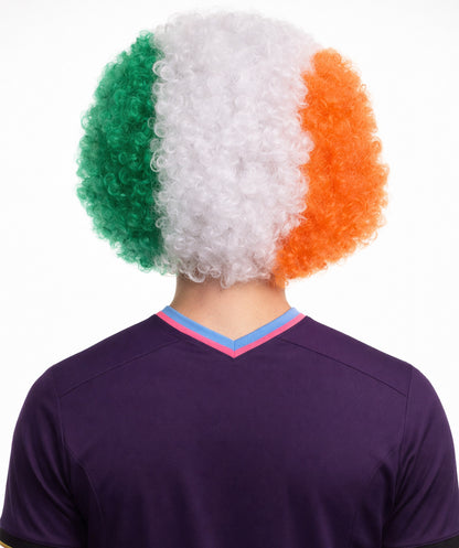 Ivory Coast Flag Afro Multicolor Wig