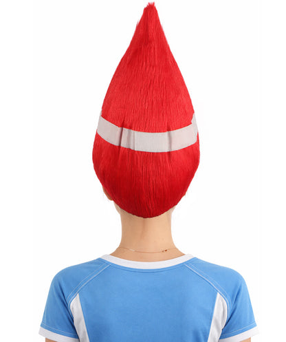Denmark Flag Sports Troll Red & White Wig