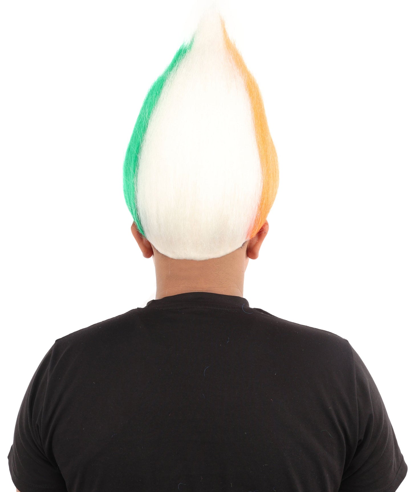 HPO Adult Unisex Côte d’Ivoire Flag Troll Wig – Orange, White, and Green Spiky Hair | Ideal for Sports Football, Sports Events & National Celebrations