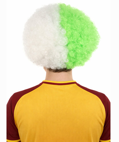 Green and White Two Tone Bouncy Afro Wig |