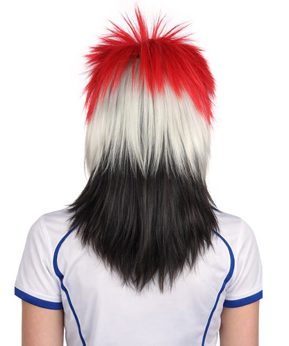 Egypt Flag 80's Mullet Multicolor Wig