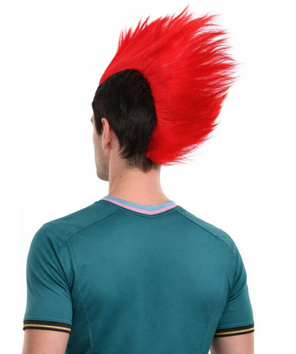Albania Flag Mohawk Red and Black Wig