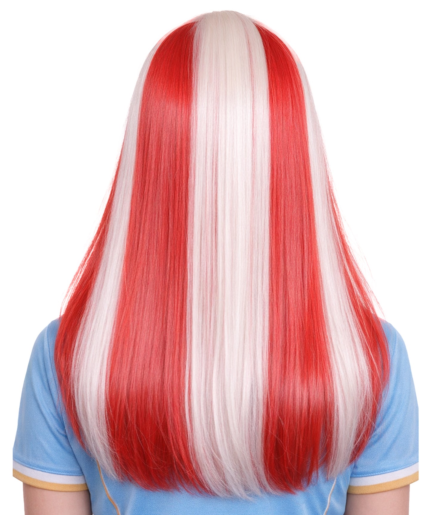 Denmark Flag Long Bob Red and White Wig