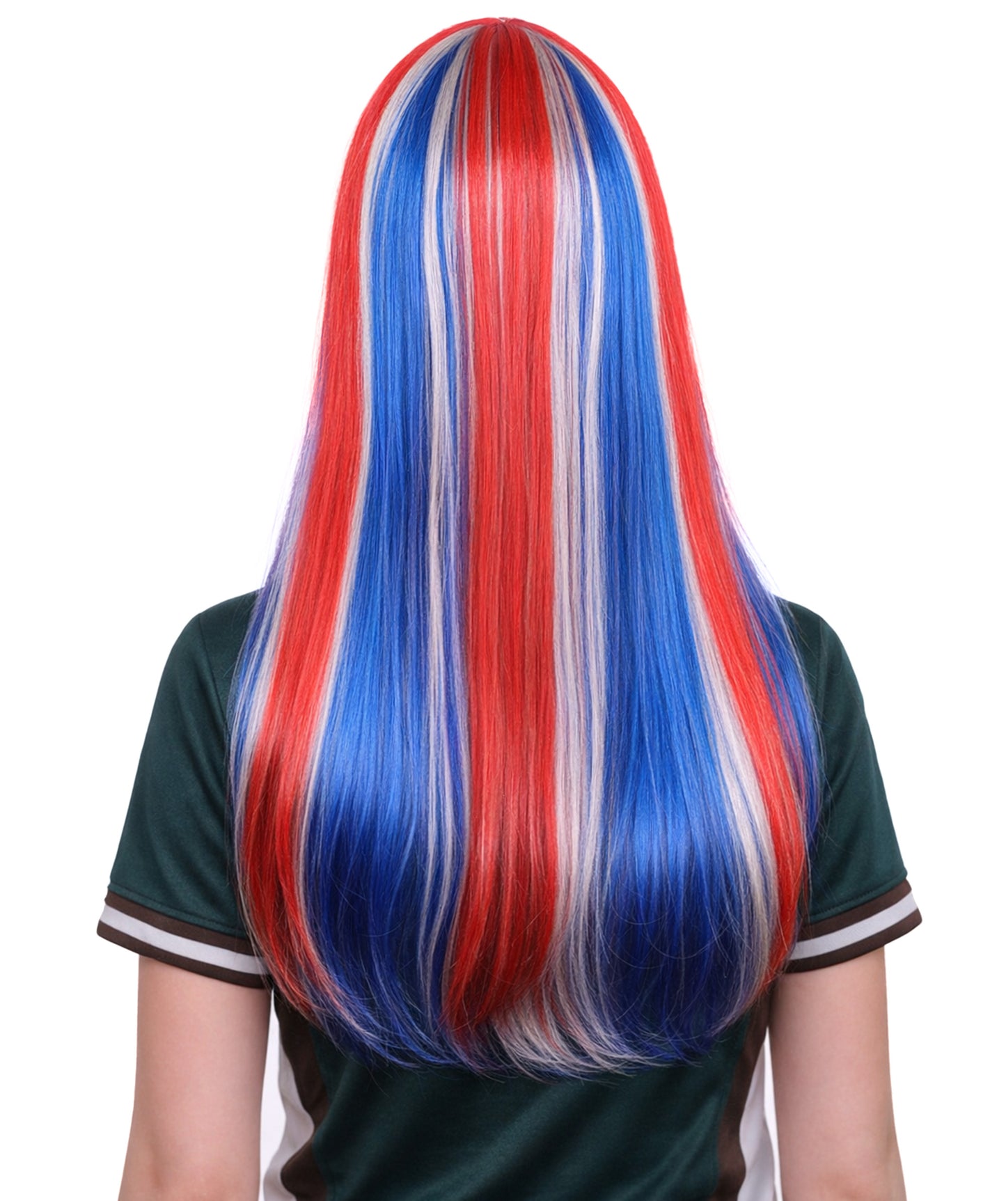 Iceland Flag Long Bob Multicolor Wig