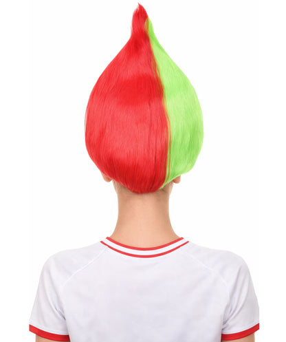 Portugal Flag Sports Troll Green & Red Wig