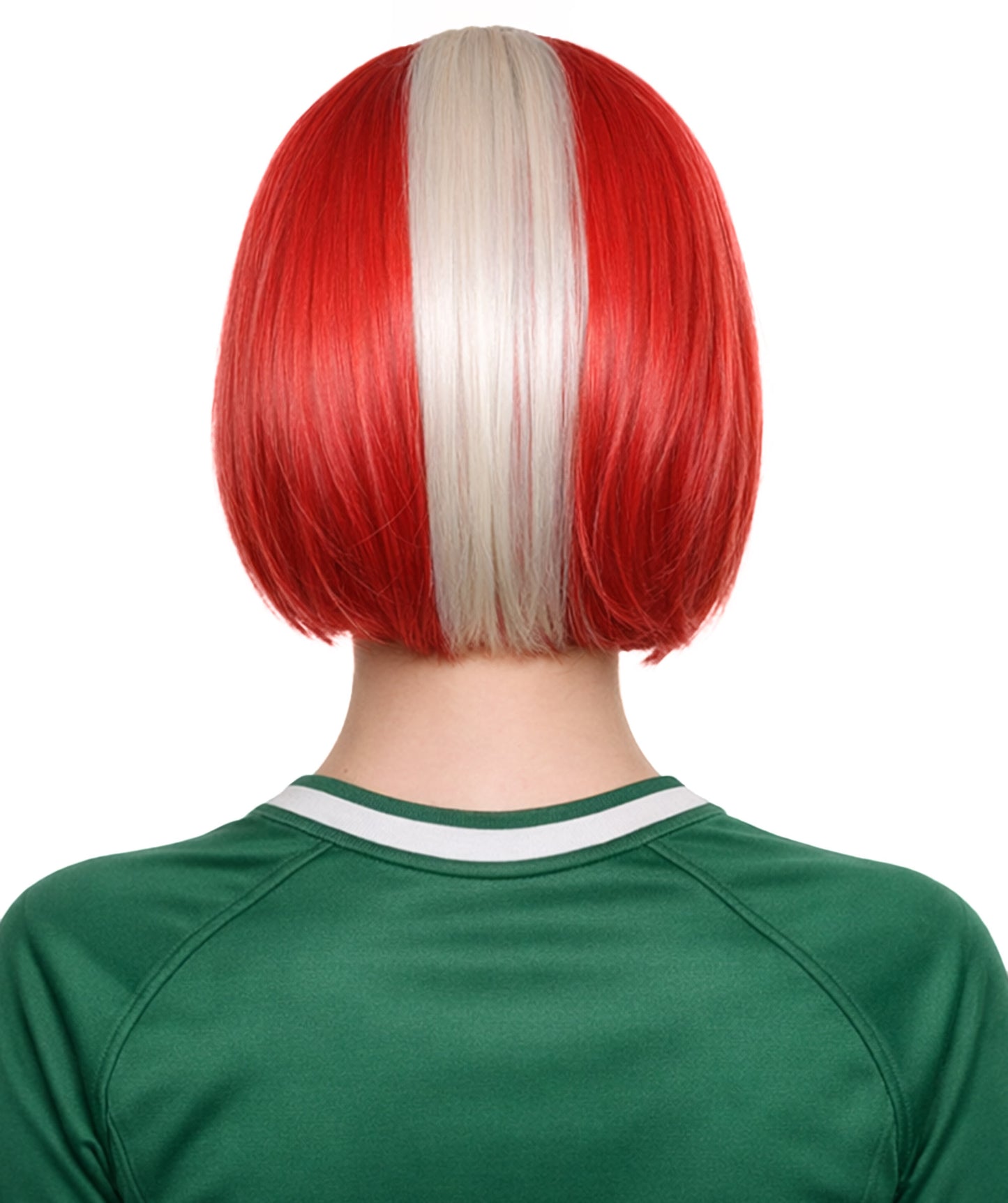 Denmark Flag Bob Red and White Wig