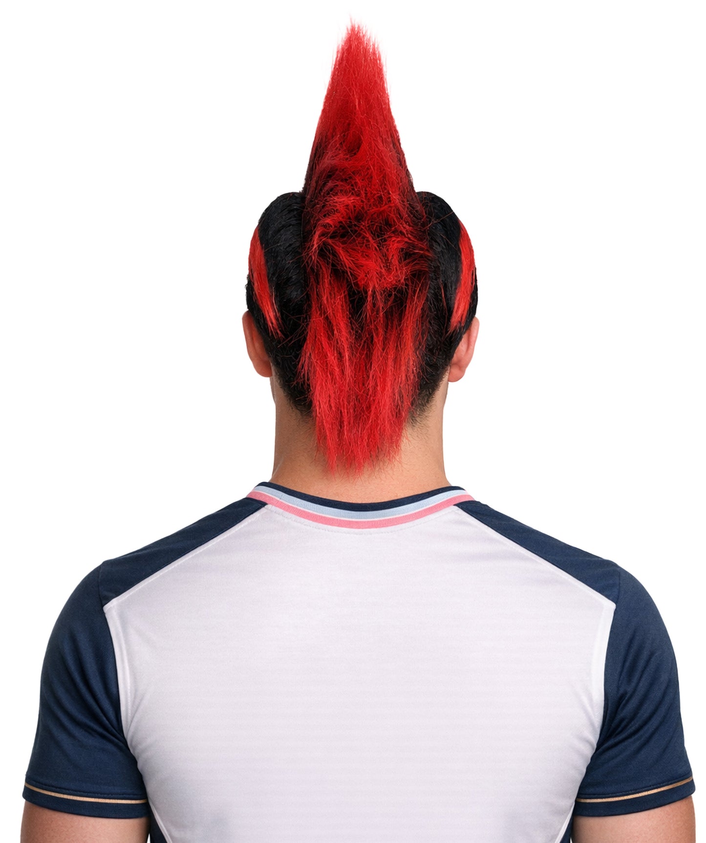 Albania Flag Mohawk Red and Black Wig