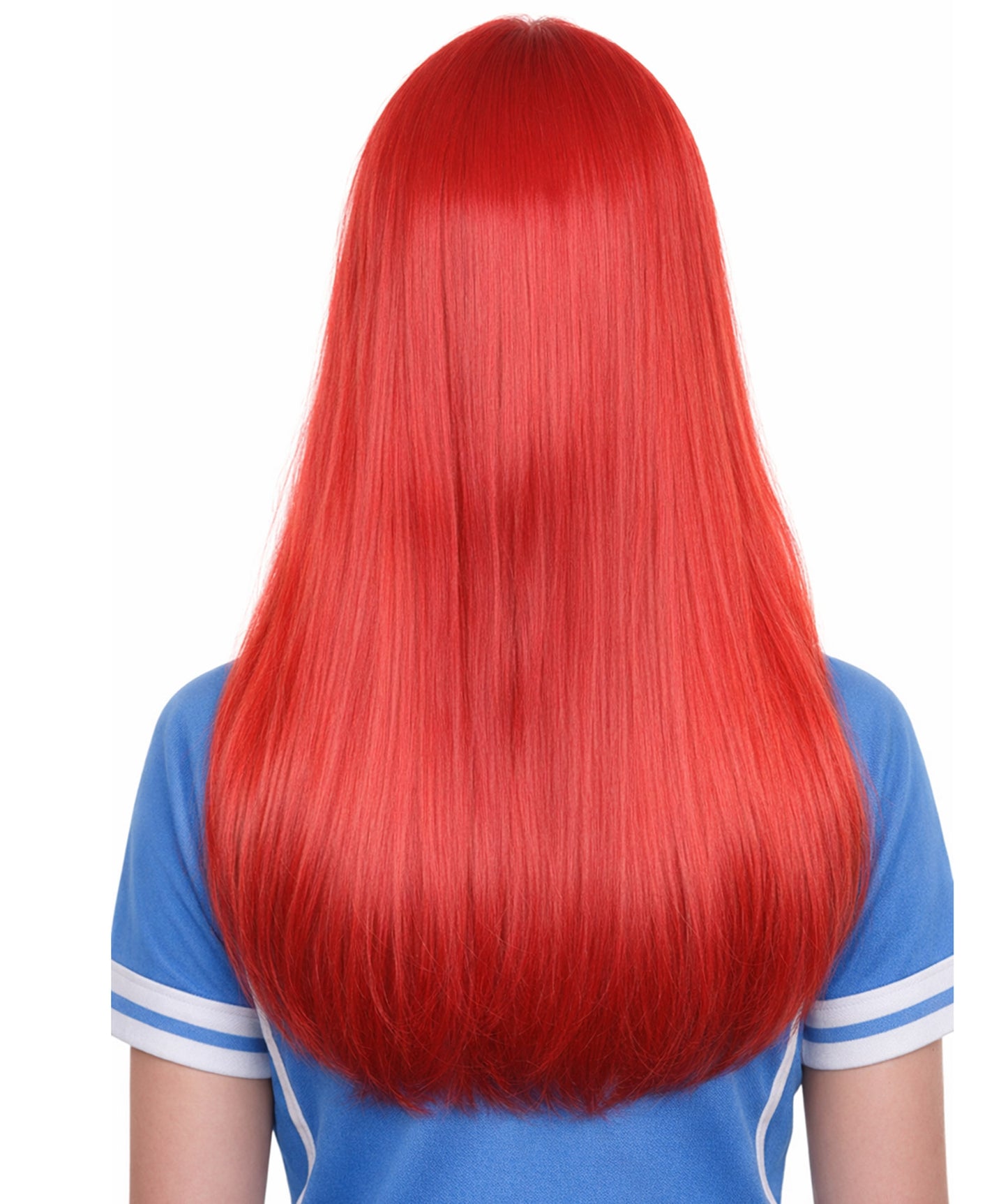 Switzerland Flag Long Bob Red and White Wig