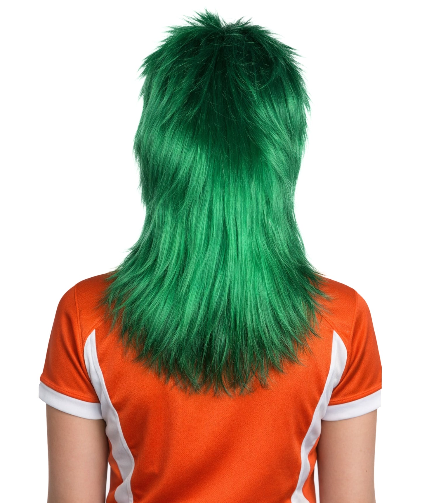 Saudi Arabia Flag 80's Mullet White and Green Wig