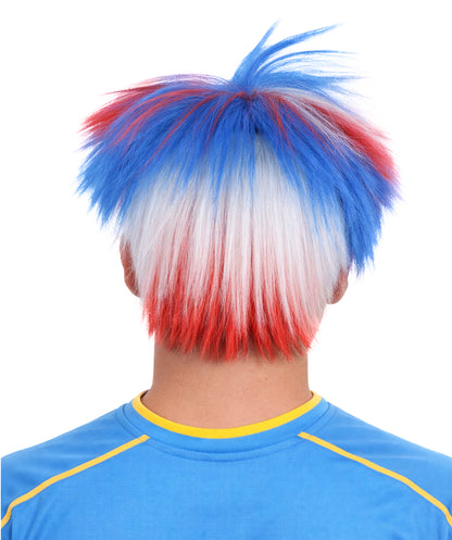 Adult Mens Patriotic Crazy Wig | Celebrity Wig | Premium Breathable Capless Cap