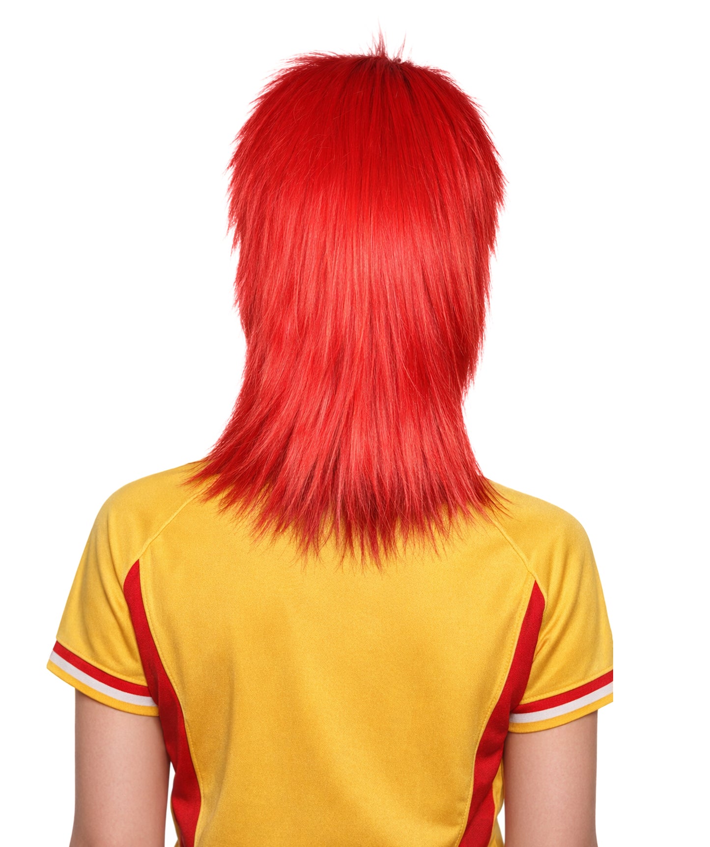 Tunisia Flag 80's Mullet Red and White Wig