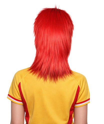 Tunisia Flag 80's Mullet Red and White Wig
