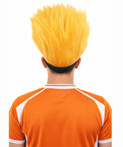 Men's Purple and Golden Spiky Mohawk Style Wig |