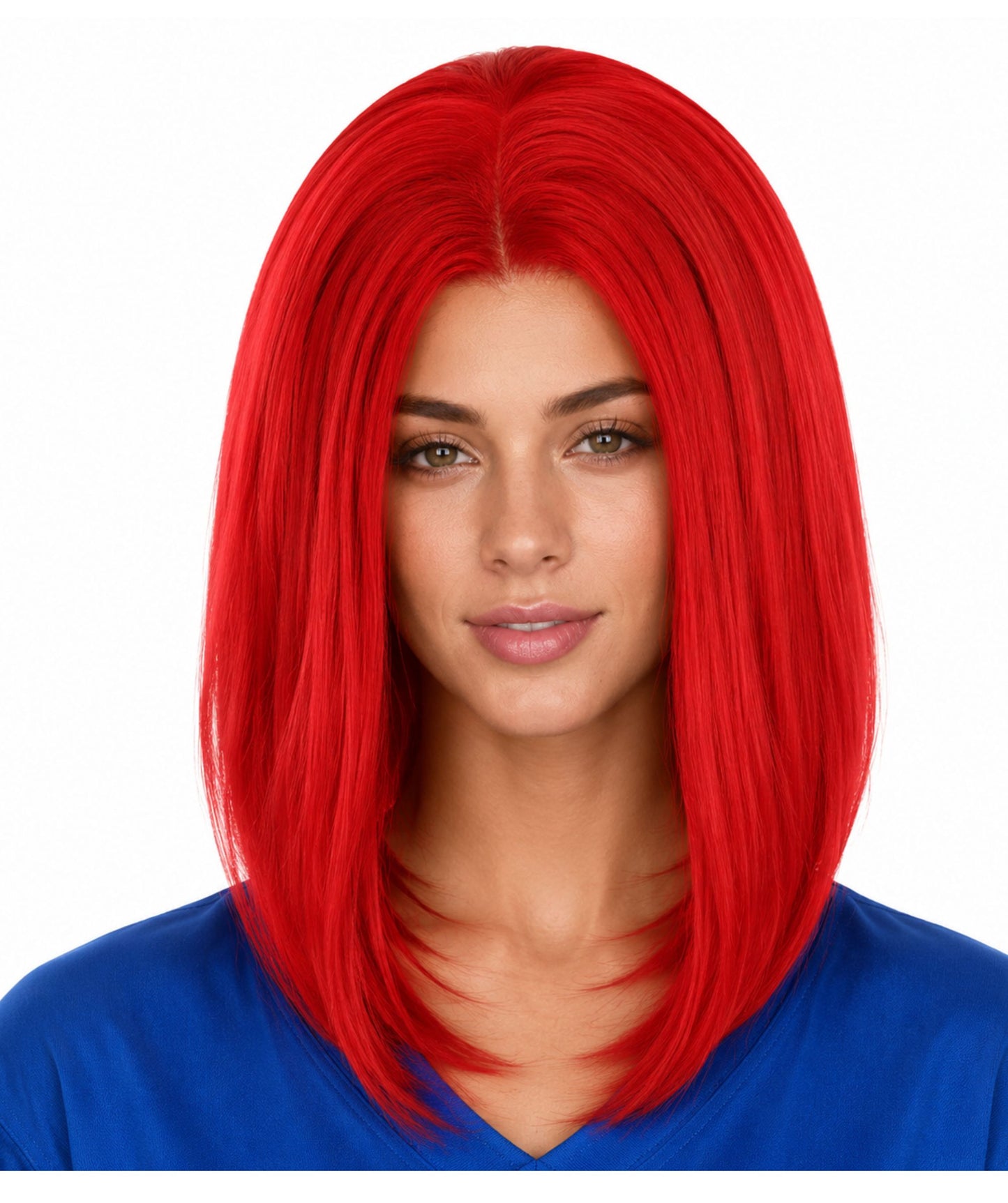 Womens Superhero Red Wig | TV/Movie Wigs | Premium Breathable Capless Cap