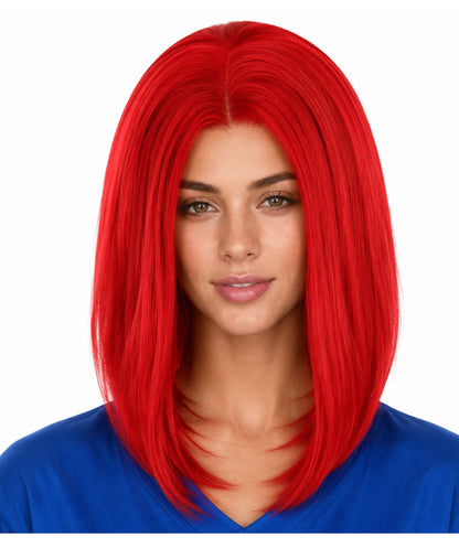 Womens Superhero Red Wig | TV/Movie Wigs | Premium Breathable Capless Cap