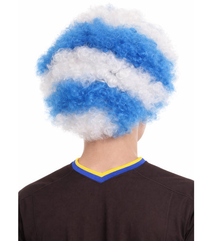 Uruguay Flag Afro Multicolor Wig
