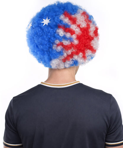 Australia Flag Afro Multicolor Wig