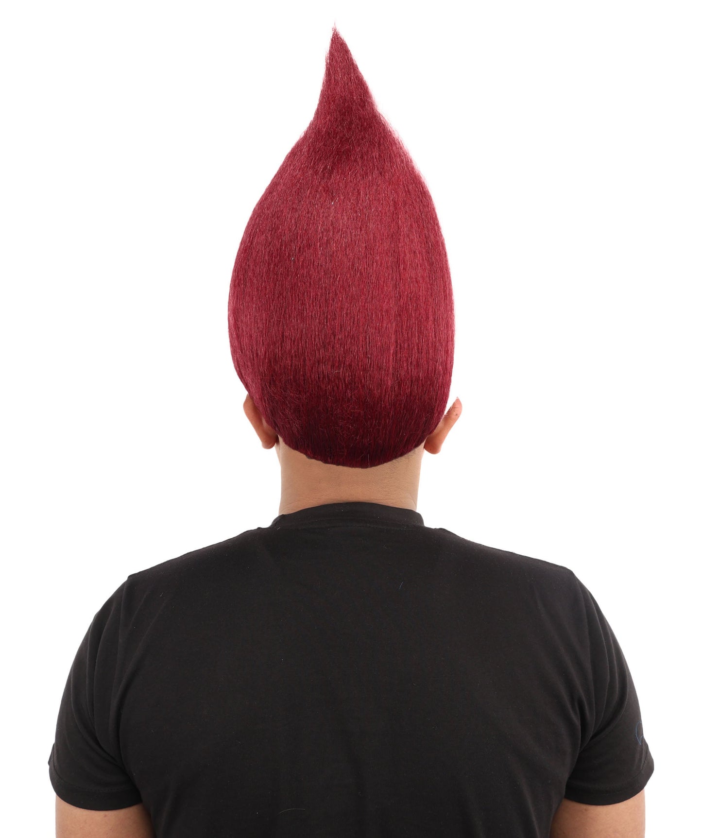 HPO Adult Unisex Qatar Flag-Inspired Maroon & White Sport Troll Wig Troll Wig – Spiky Synthetic Hair with Capless Cap | Ideal for Sports, Cosplay, and National Events