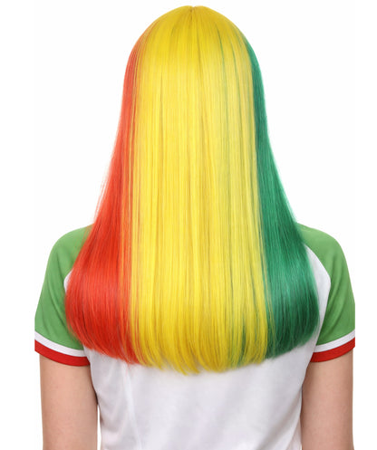 Senegal Flag Long Bob Multicolor Wig
