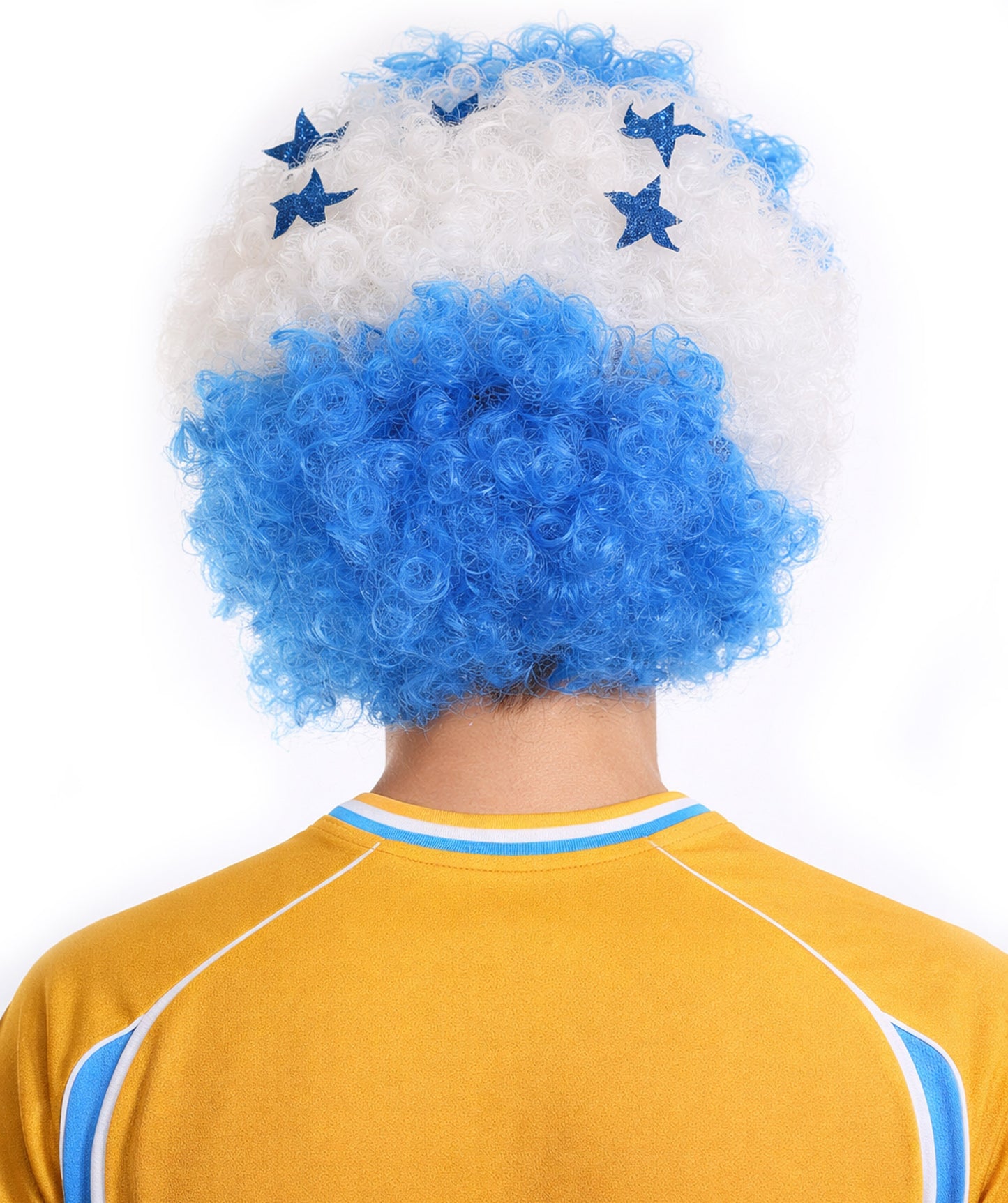 Honduras Flag Afro Blue and White Wig