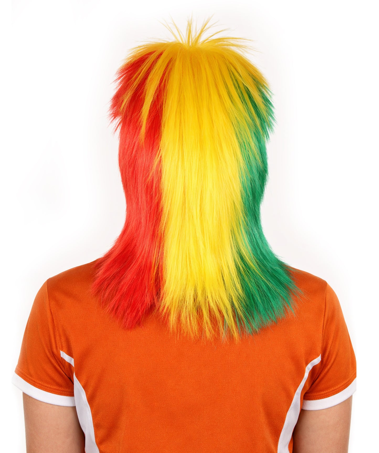 Senegal  Flag 80's Mullet Multicolor Wig
