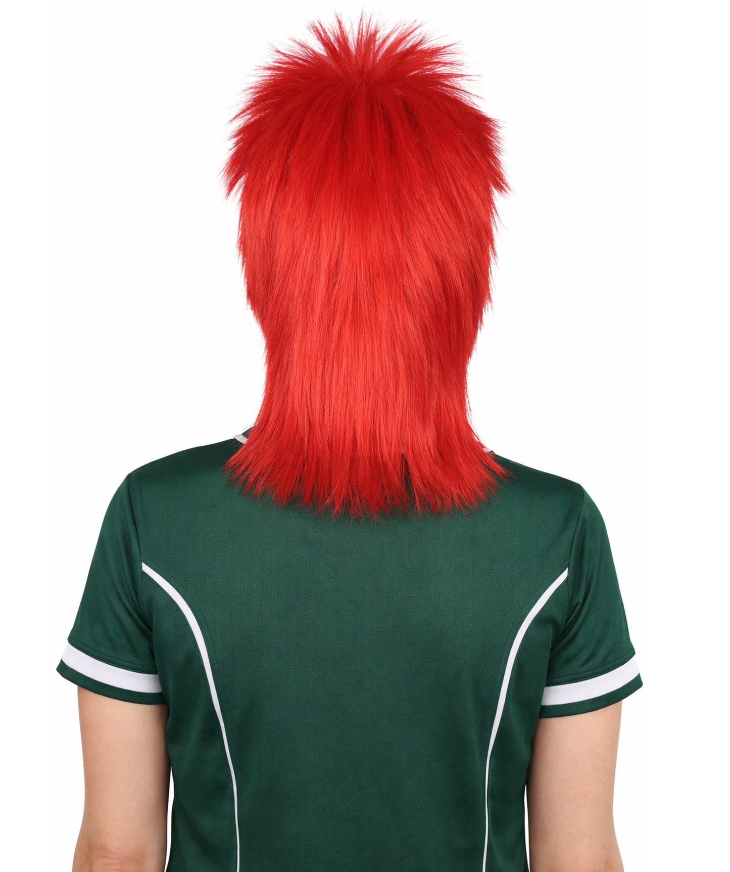 Morocco  Flag 80's Mullet Red and Green Wig