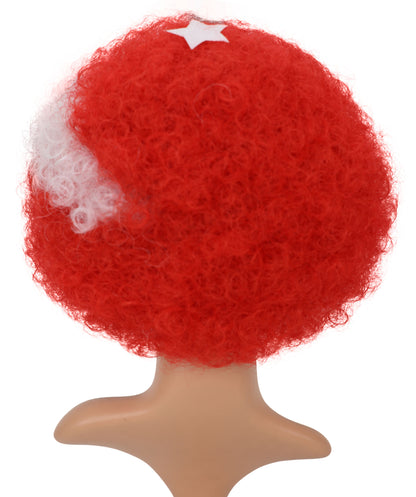 Turkey Flag Red & White Clown Afro Wig