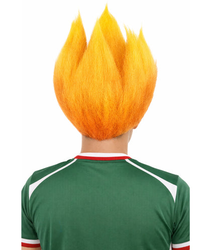 Red and Orange Flame Spiky Long Wig |