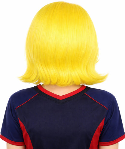 Women's Wavy Bright Yellow Wig | Vibrant Synthetic Medium Hairstyle for Cosplay, Festivals, Stage Shows,  Parties & Photoshoots