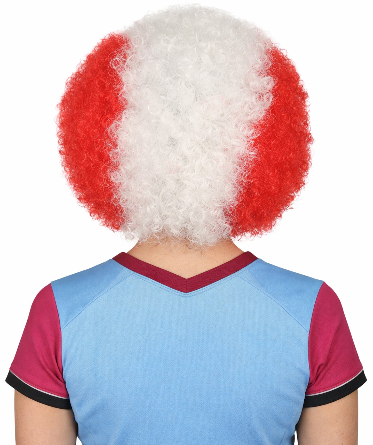 Peru Flag Afro Red and White Wig