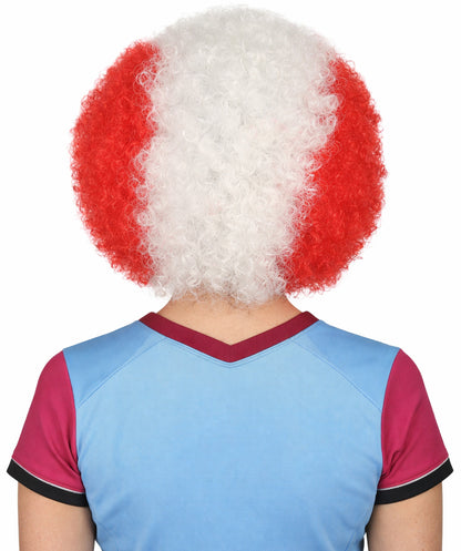 Peru Flag Afro Red and White Wig