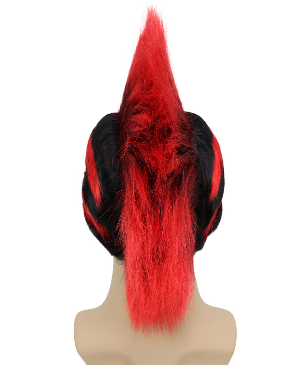 Albania Flag Mohawk Red and Black Wig