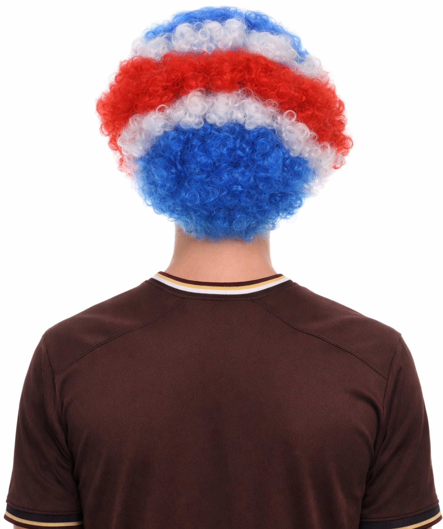 Costa Rica Flag Afro Multicolor Wig