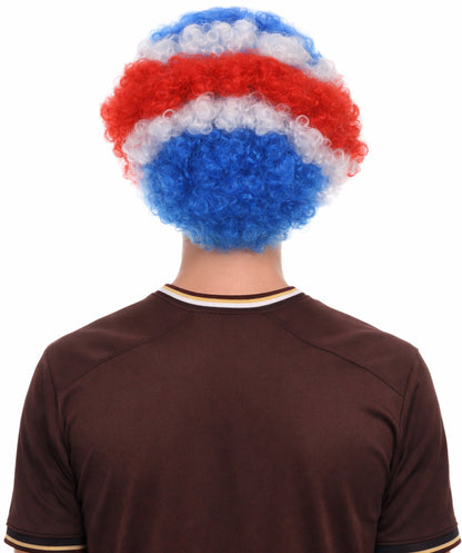 Costa Rica Flag Afro Multicolor Wig